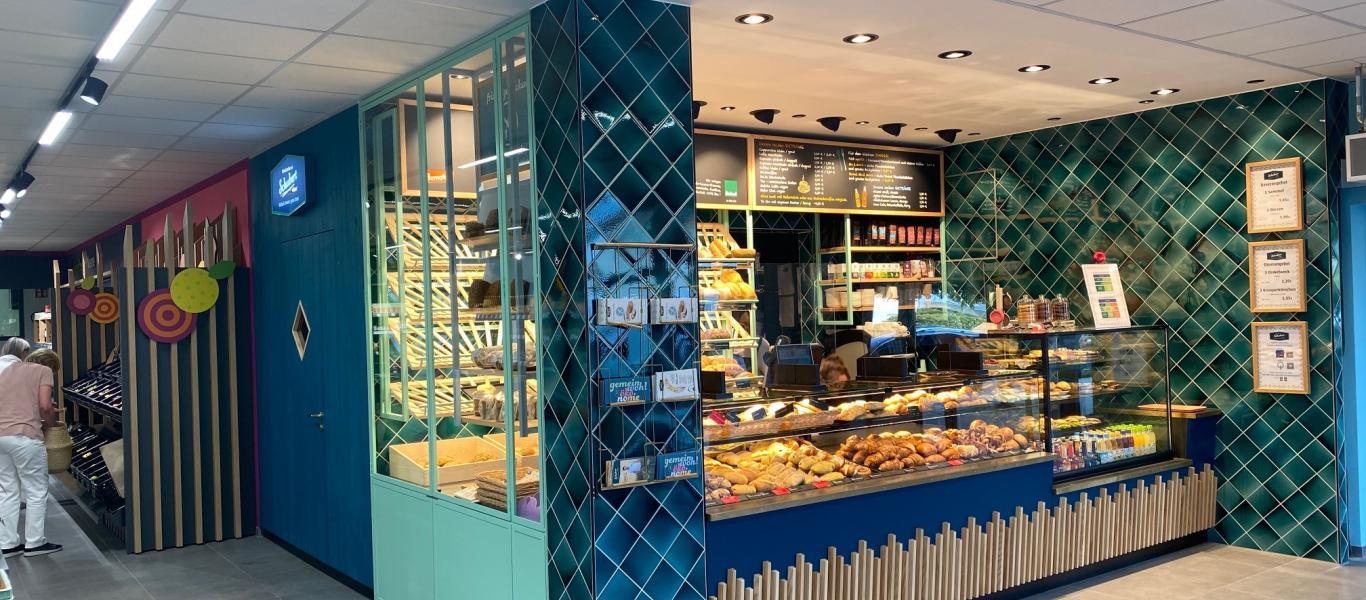 Verkaufstheke der Biobäckerei Schubert in Leitershofen